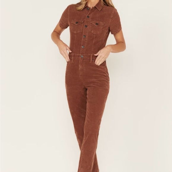 Cleo + Wolf Pants - Women’s Cleo + Wolf Jumpsuit corduroy Brown Size XL Western Festival Cowboy
